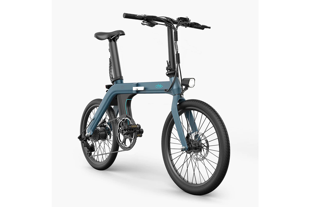 Fiido D11 Folding Electric Bike  - headlight, folding frame and handlebars, rigid fork, 160mm brake rotors